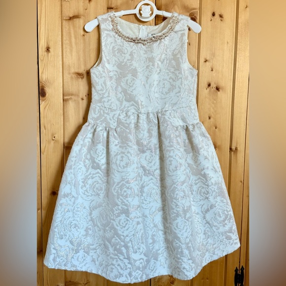 Rare Edition, Girl size 6x Spring dress Golden and White - Picture 4 of 5